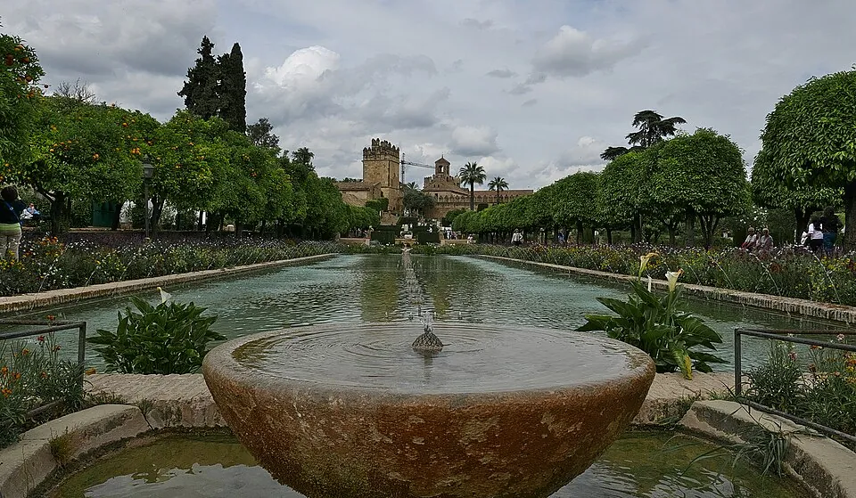 Los jardines del Alcázar de los Reyes Cristianos.